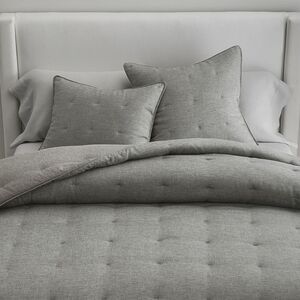 Pottery Barn Belgian Flax Linen F/Q Comforter Flagstone - OPEN BOX ITEM (*READ)